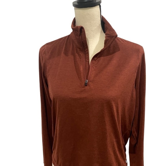 Vuori Women’s 1/4 Zip Pullover Size Medium Burnt Orange / Brown / Red - Picture 2 of 14